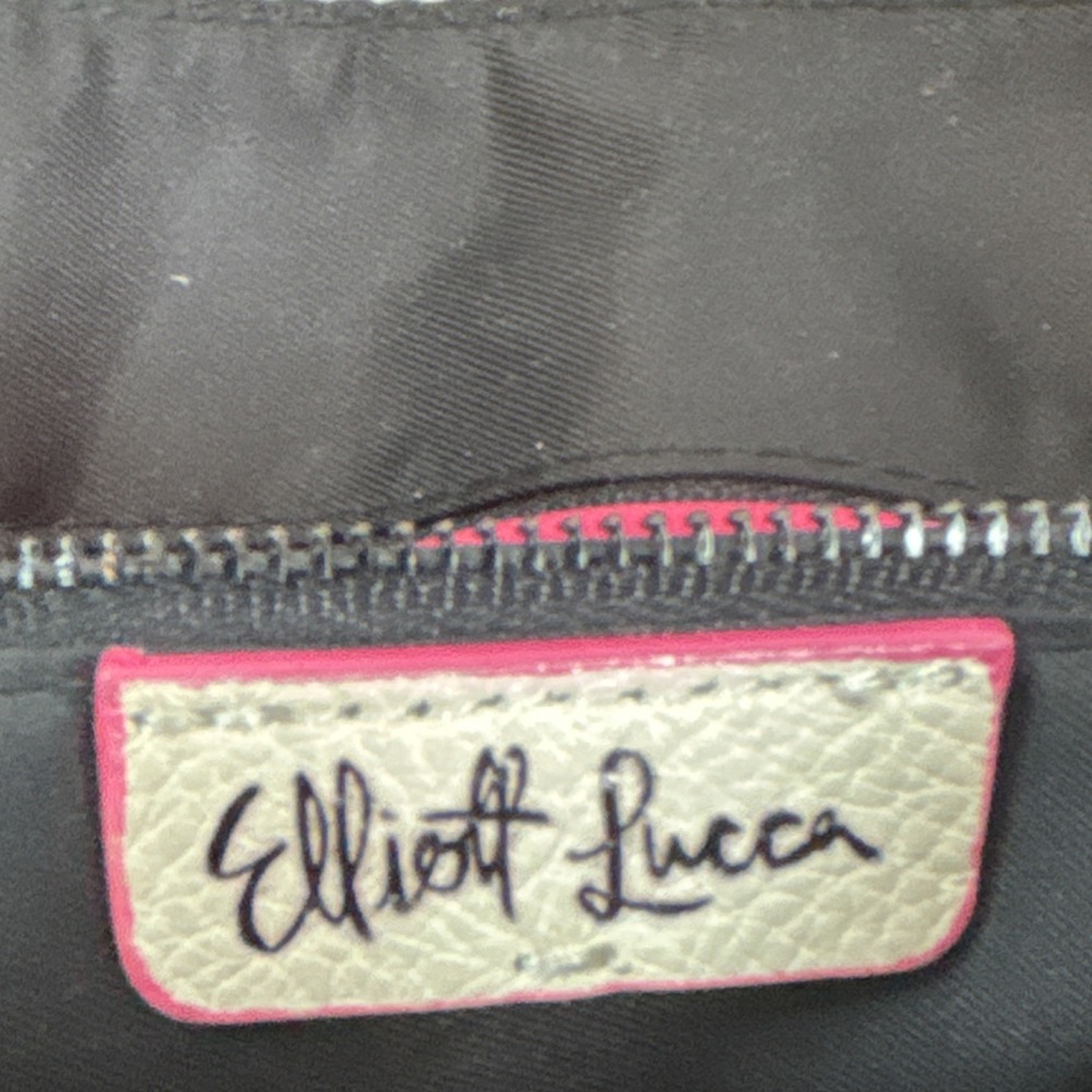 Elliott Lucca Ivory Shoulder Bag with Peacock Feather hand painted. - Picture 6 of 13